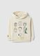 Beige cotton blend regular fit kids sweatshirt with Peanuts_0