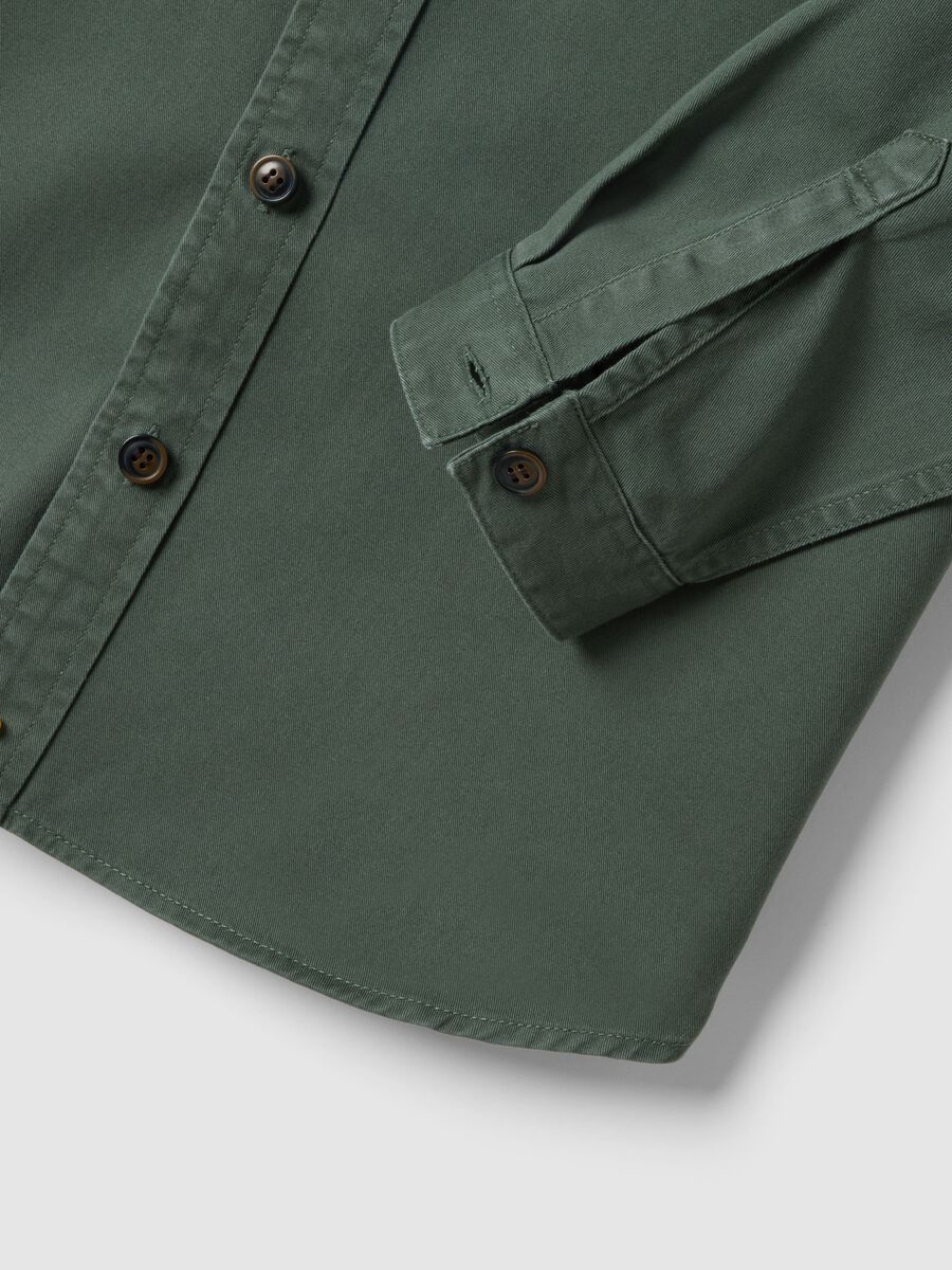 Regular fit green pure cotton shirt_5