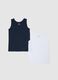 Boys' multicolour pure cotton regular fit tank top twin pack_0