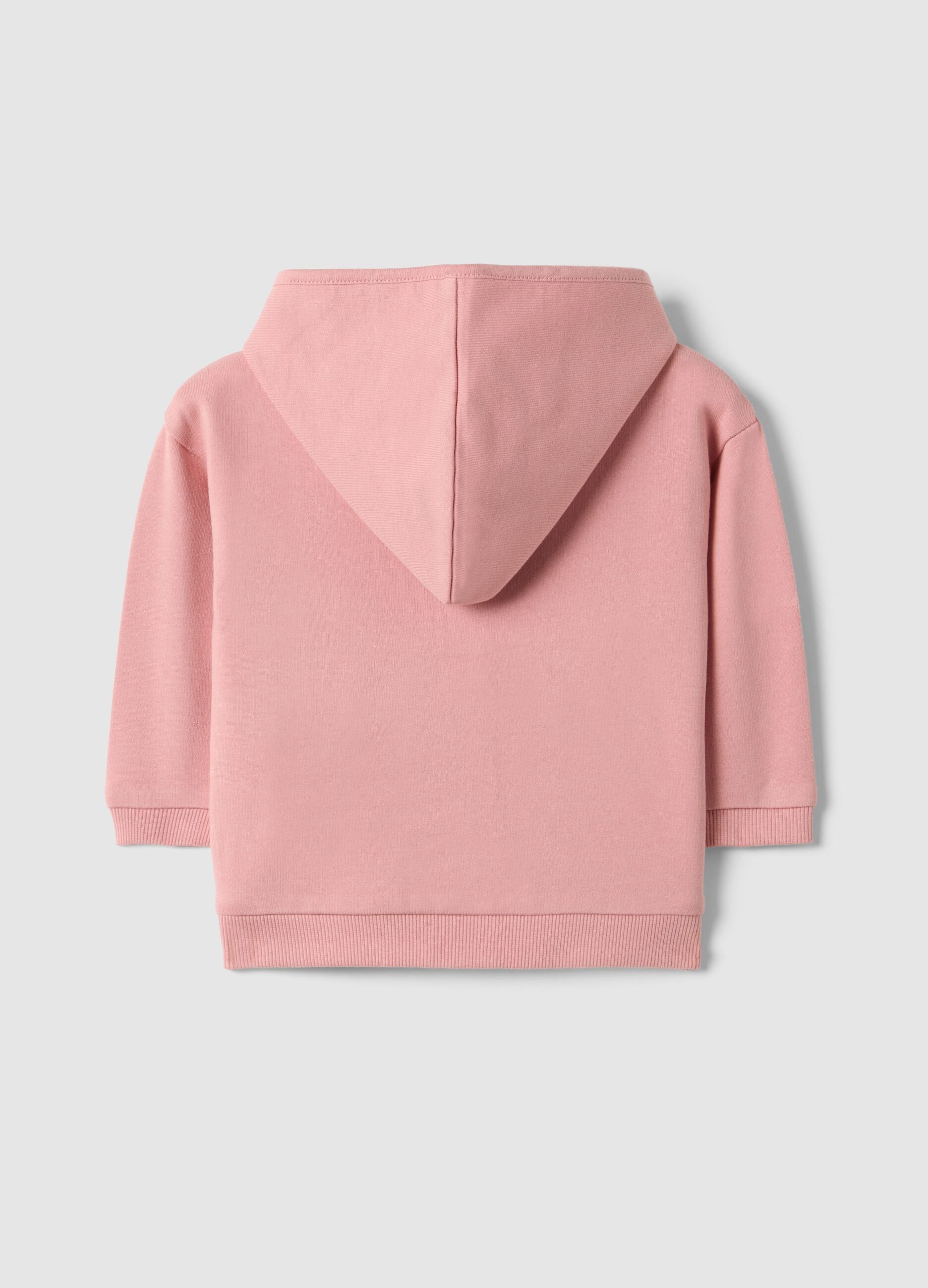 Baby girl's regular fit pink cotton sweatshirt with toy