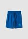 Blue organic cotton shorts with elasticated waist_0