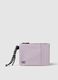 Purple wallet with zip and braided details_0