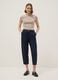 Beige fitted T-shirt in stretch cotton_0