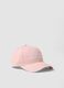 Pink pure cotton baseball cap with lettering_0