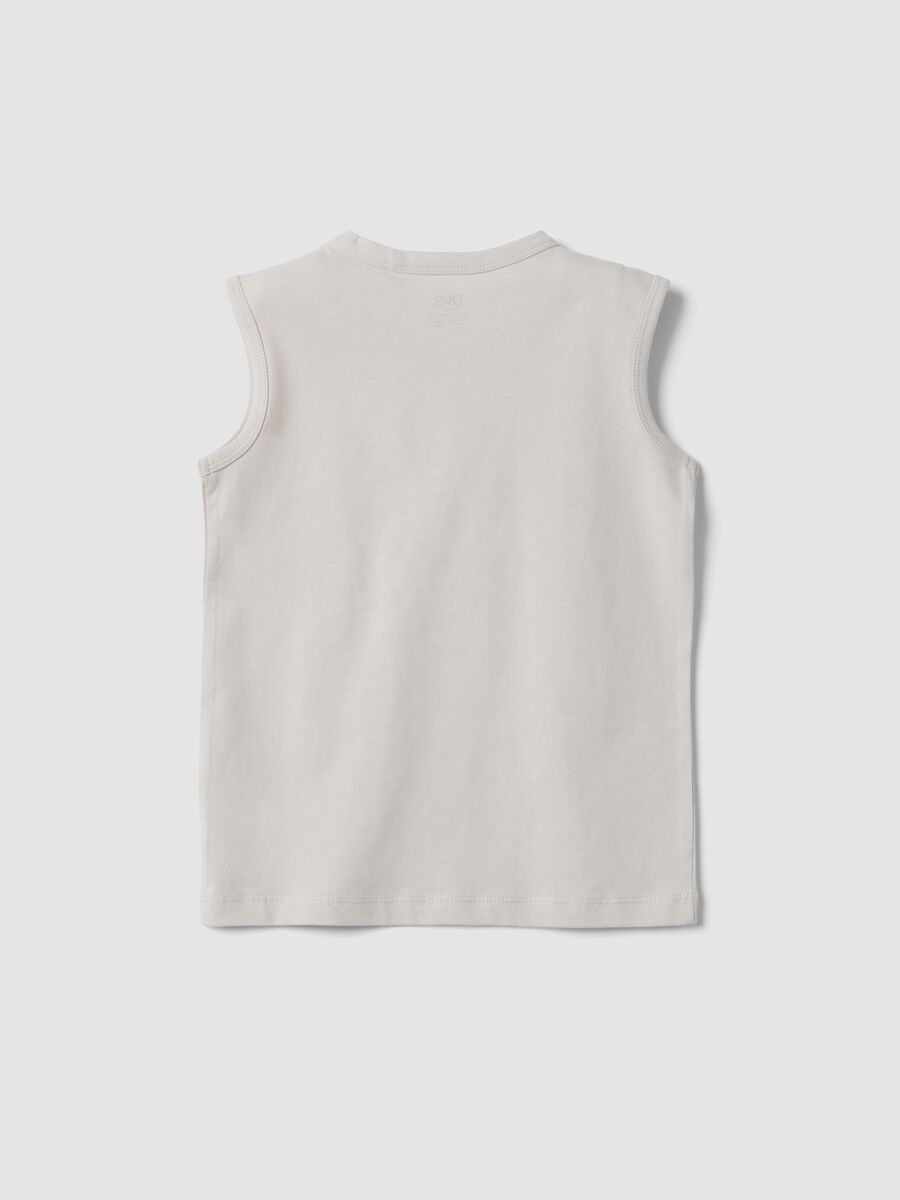 White pure cotton kids&rsquo; vest with surf print, regular fit_1