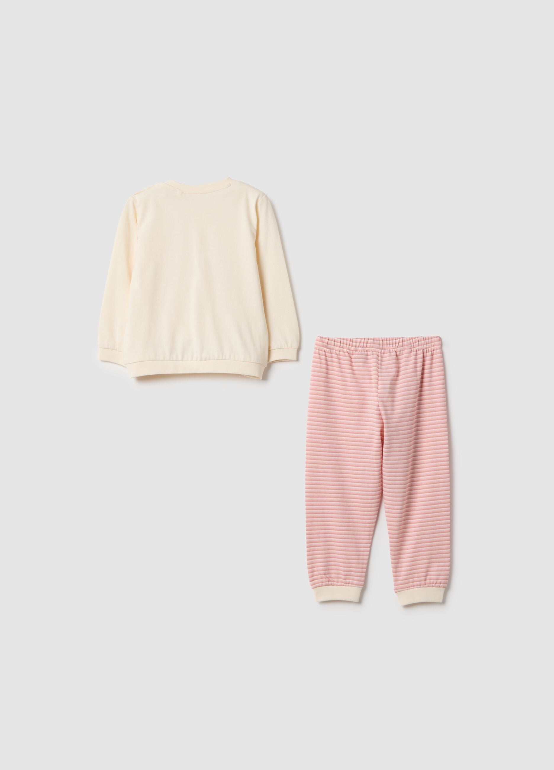 Multicoloured striped pyjamas for baby girls in pure cotton, regular fit