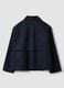 Blue pure cotton jacket with contrasting collar, regular fit_2