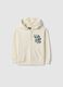 White pure cotton oversized kids' hoodie_0