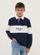 Boy's regular fit pure cotton multicolour striped polo shirt_0