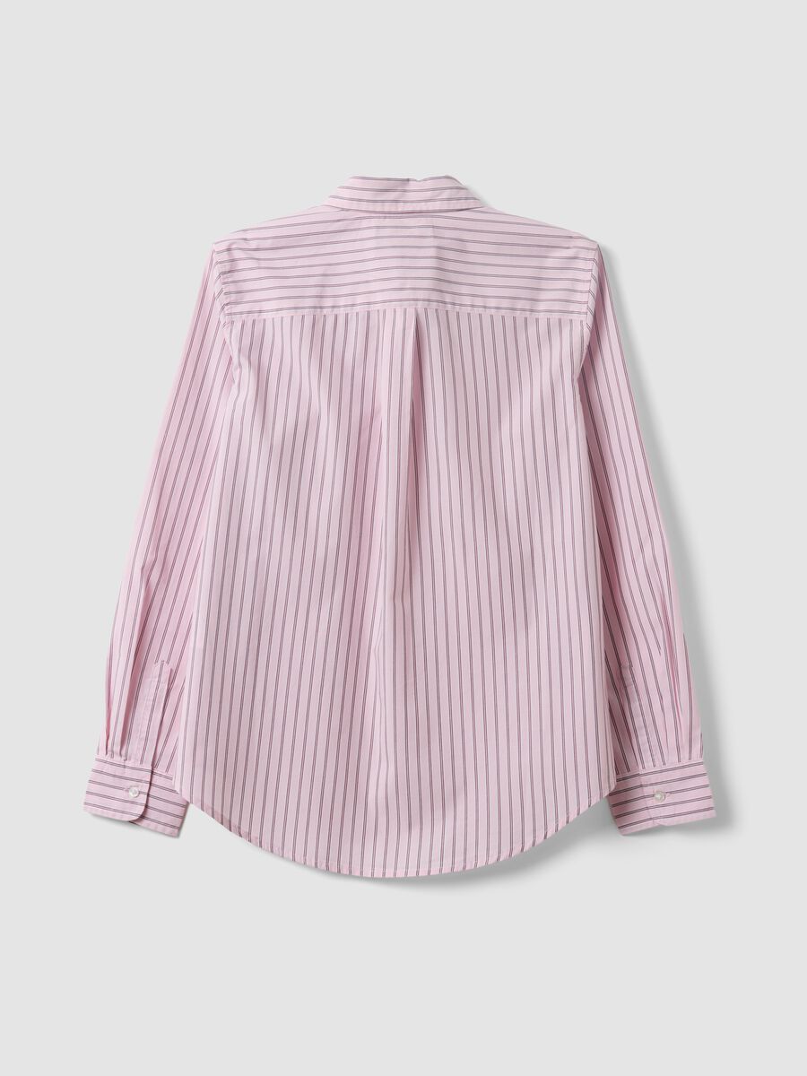Pink striped poplin shirt, regular fit_6