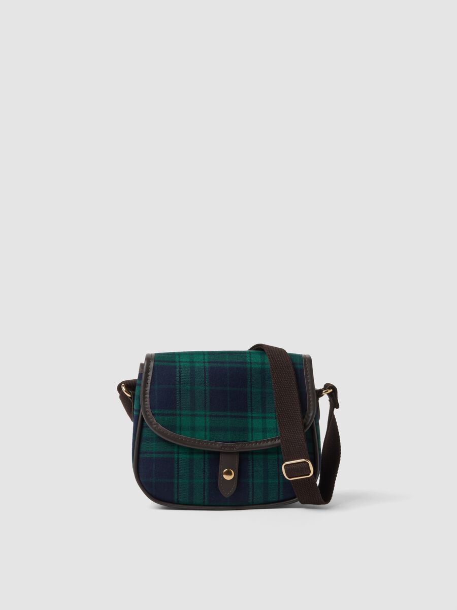 Borsa multicolor in tessuto elasticizzato a tracolla scozzese_0