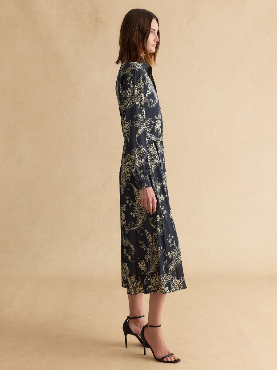 Multicolour viscose blend shirt dress regular fit with floral pattern_2