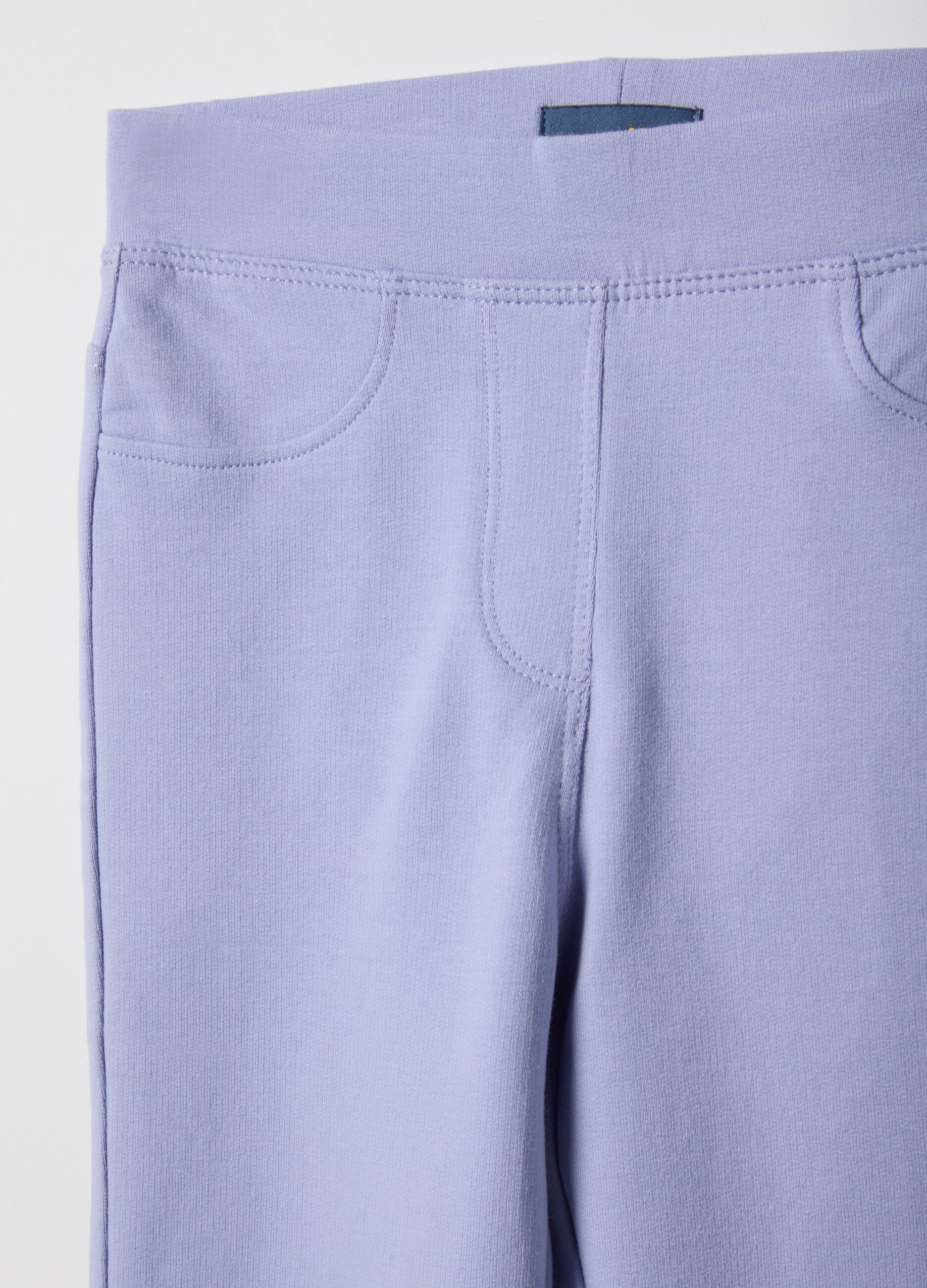 Girls' Slim Fit Purple Stretch Cotton Treggings
