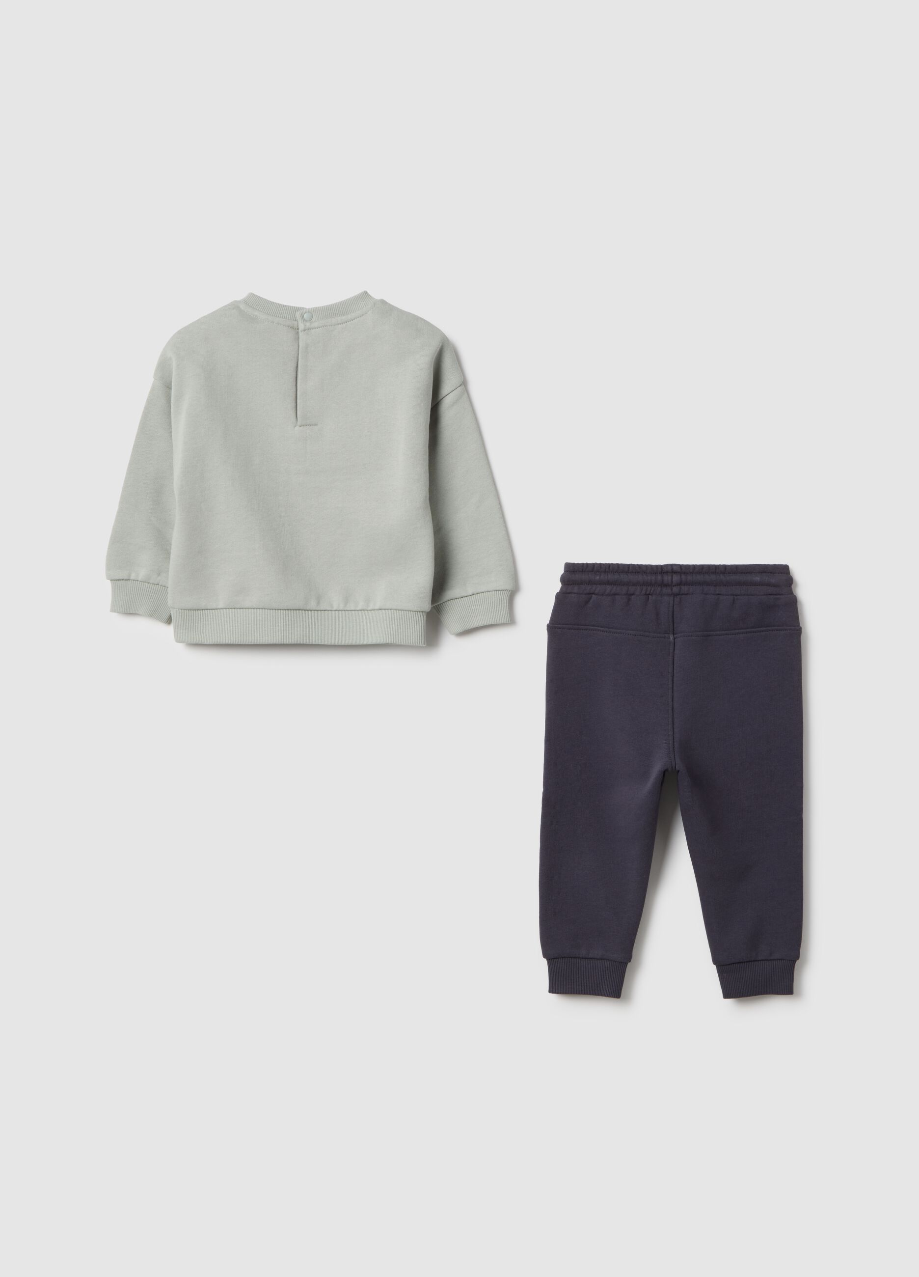 Multicolour pure cotton sweatshirt and trousers set for boys - regular fit