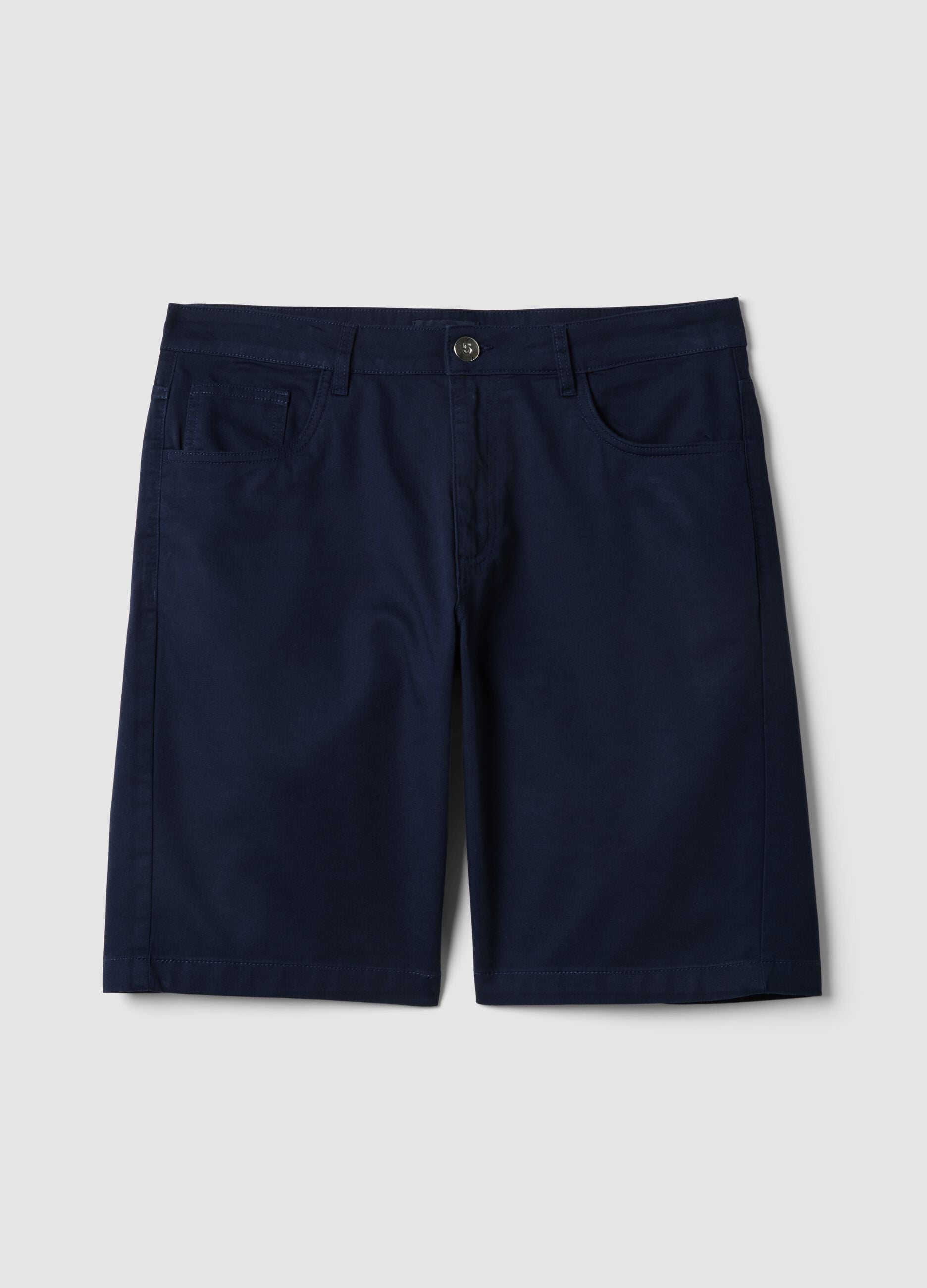 Blue stretch-cotton Bermuda shorts