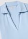 Sky Blue Stretch Cotton Polo Regular Fit Deep V-Neck_5