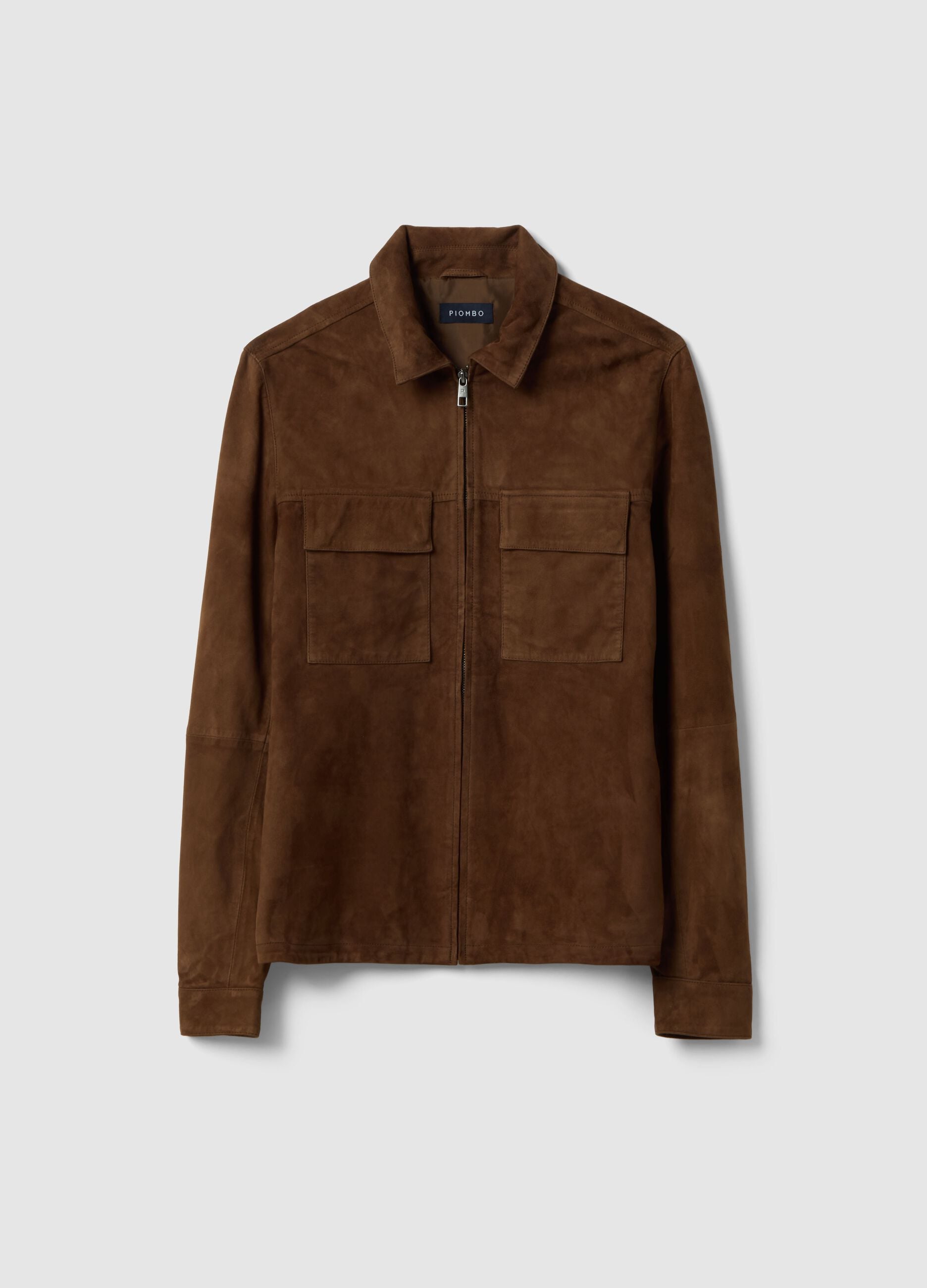 Light brown genuine leather jacket regular fit with full zip