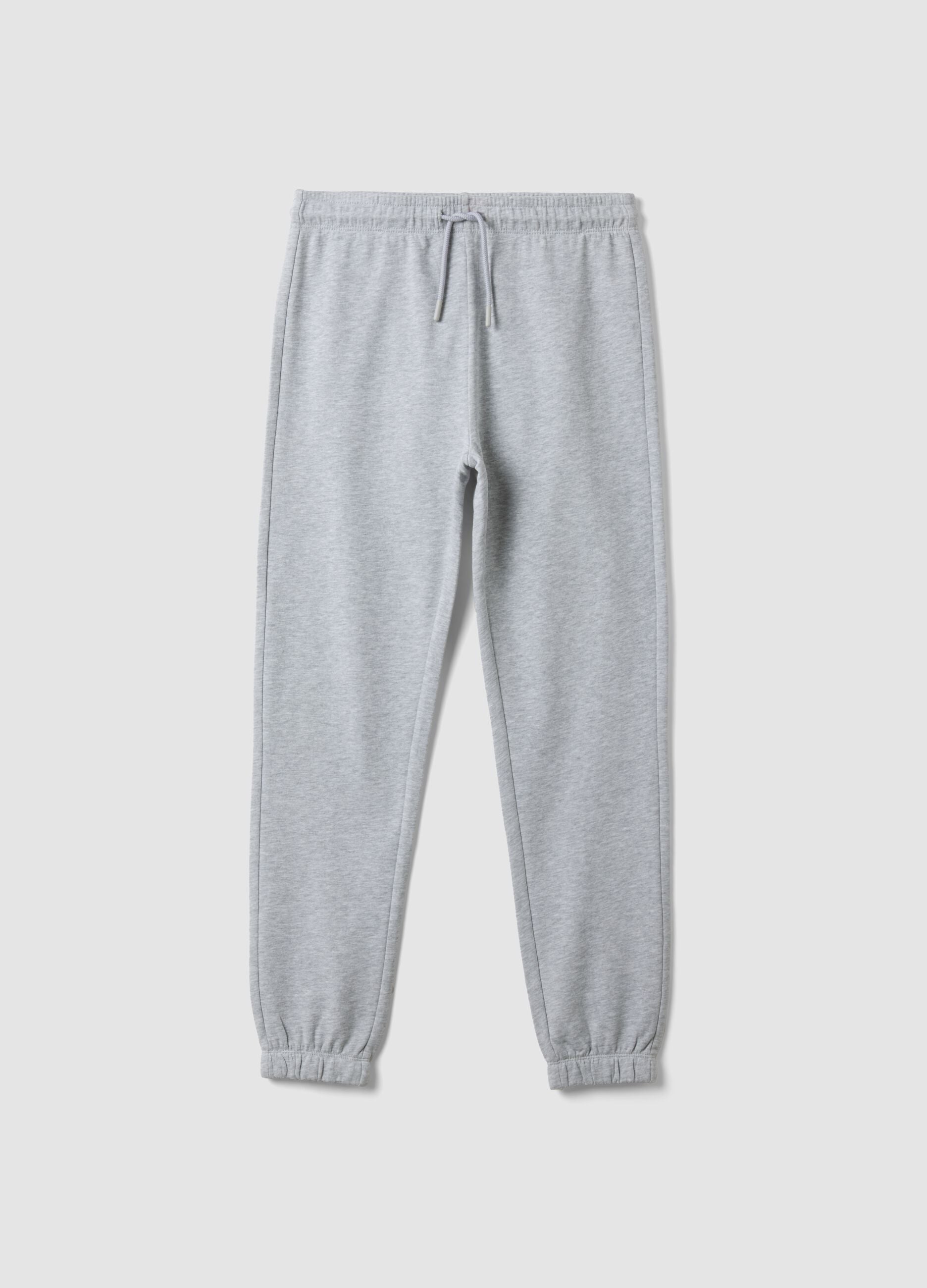 Grey organic cotton jogger trousers, regular fit, for boys