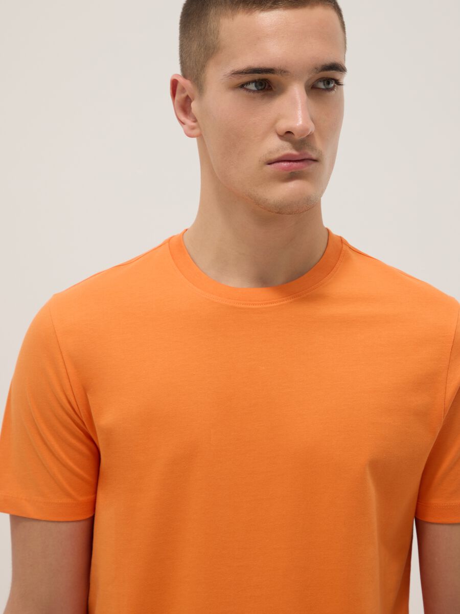 Orange Pure Cotton Short Sleeve Regular Fit T-shirt_3