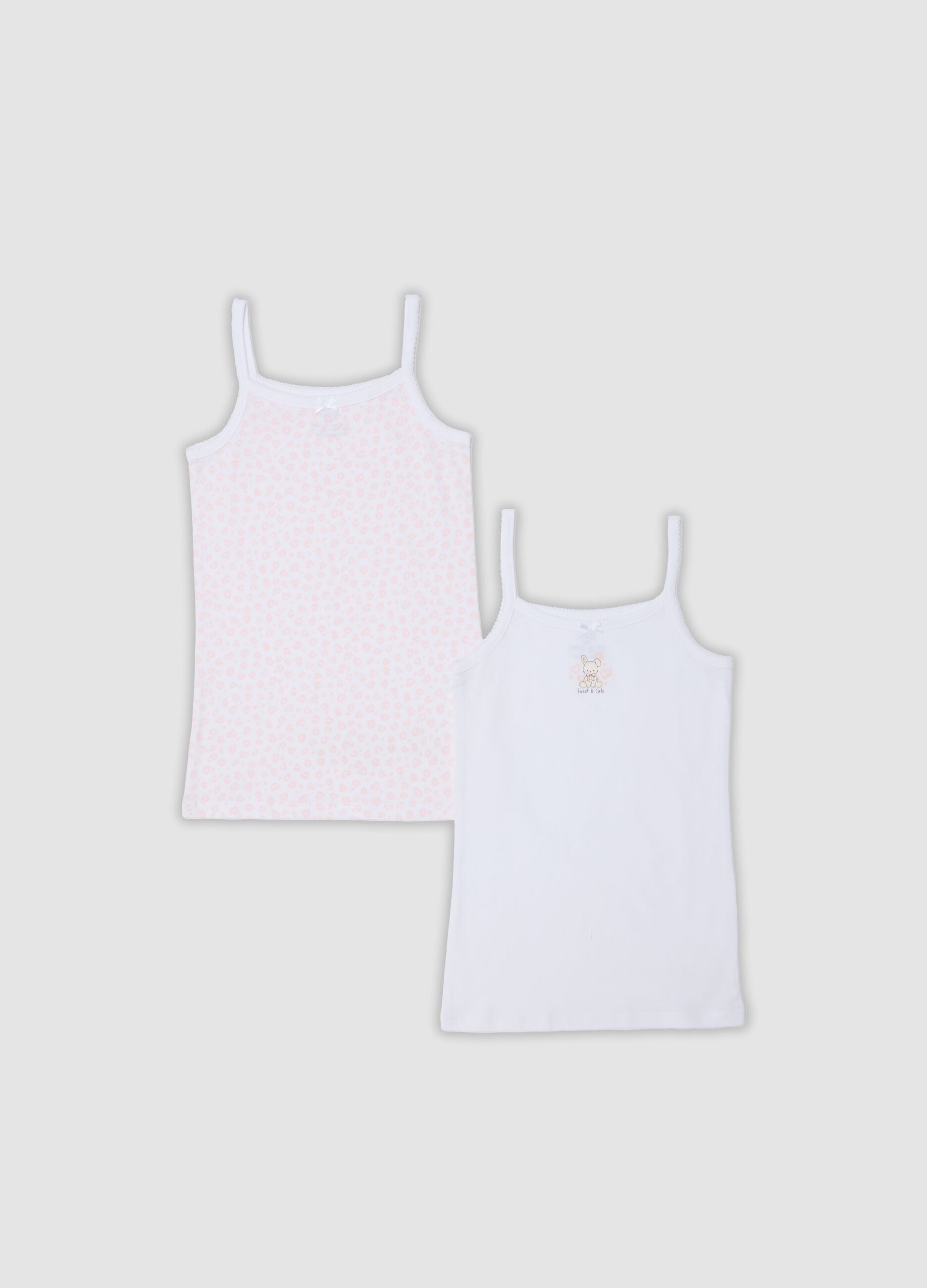 2-pack of multicolour organic cotton camisoles with print