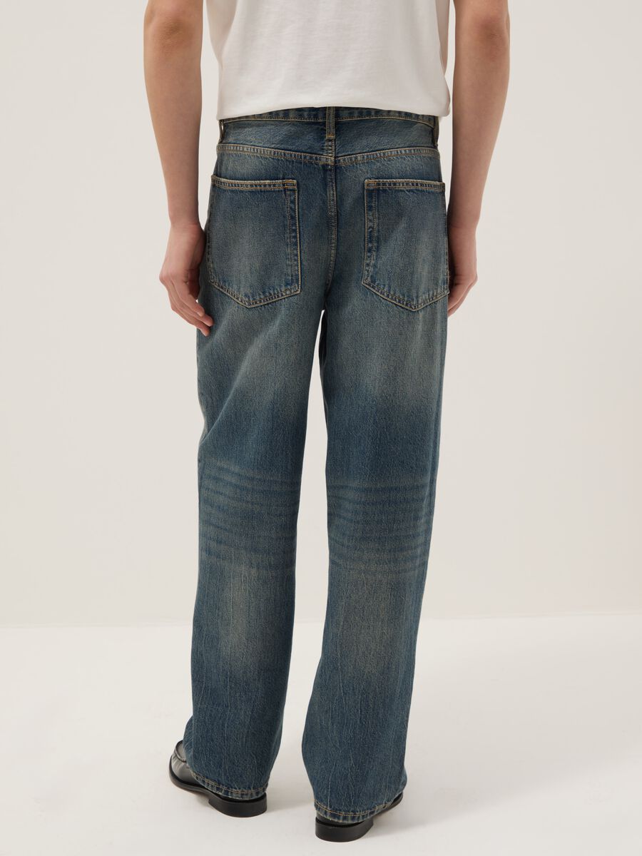 Blue Baggy Jeans in Pure Cotton_2
