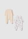Multi-coloured pure cotton baby sleepsuits twin-pack with Disney prints_1