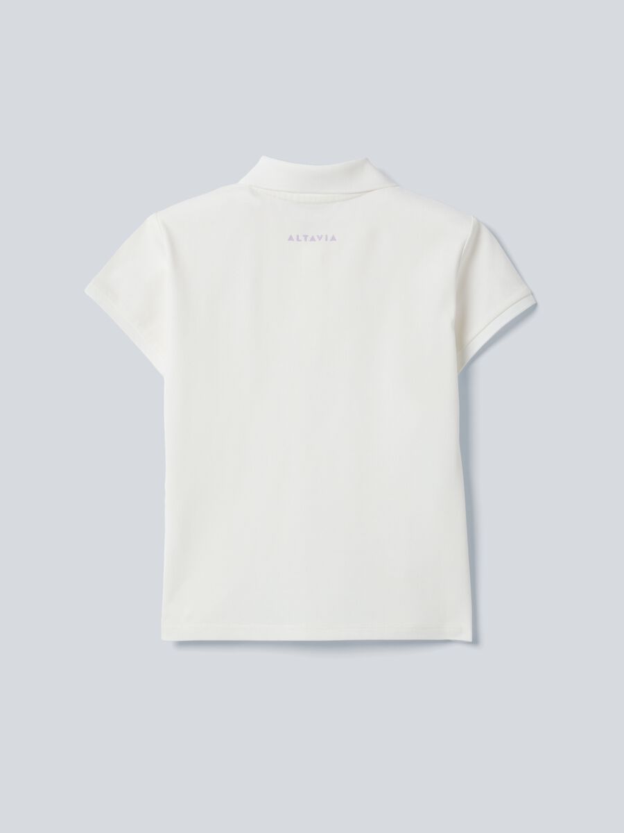 ALTAVIA COURT white sporty polo in stretch cotton_4