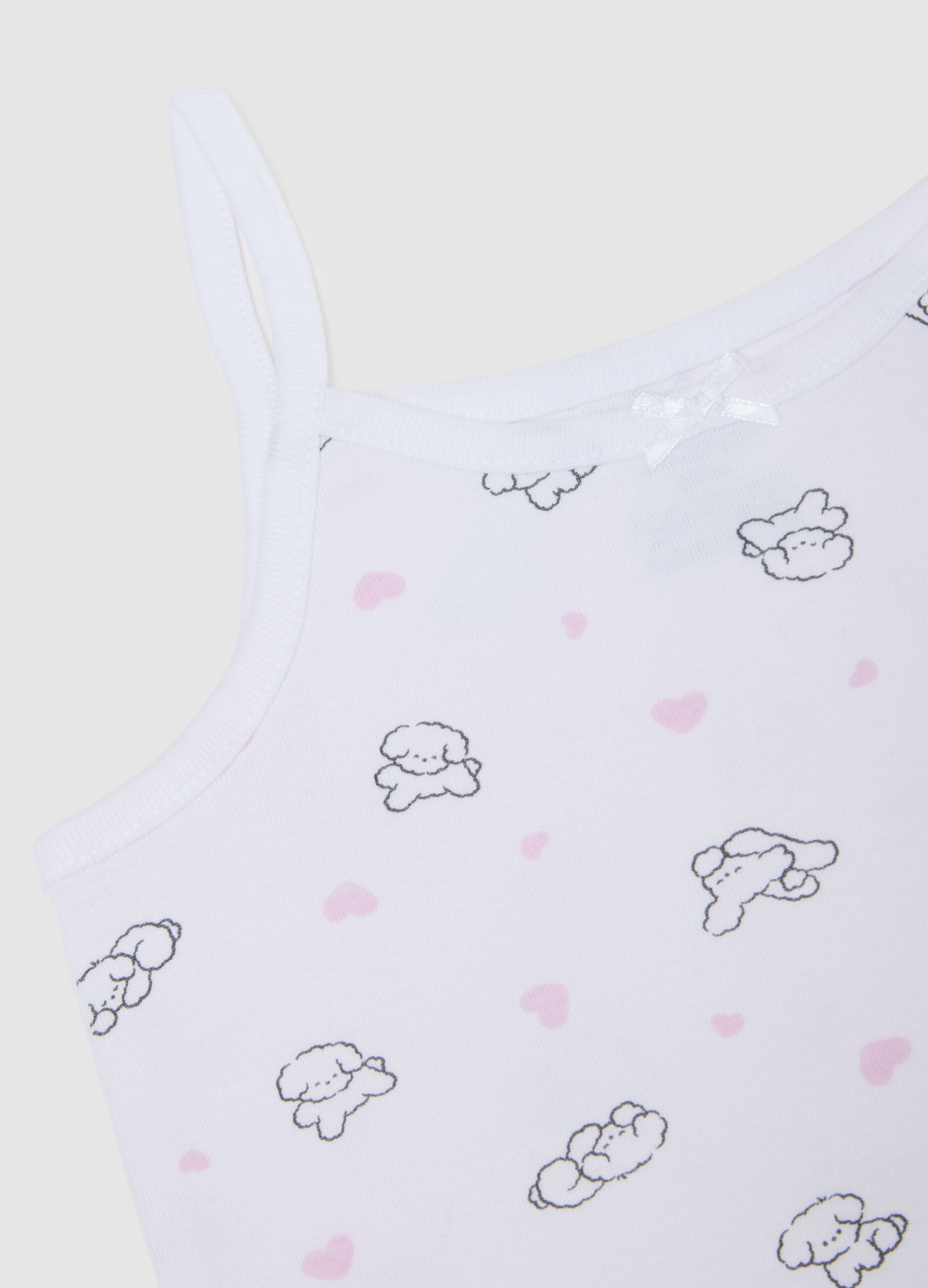 Multipack colourful pure cotton vests for girls, regular fit