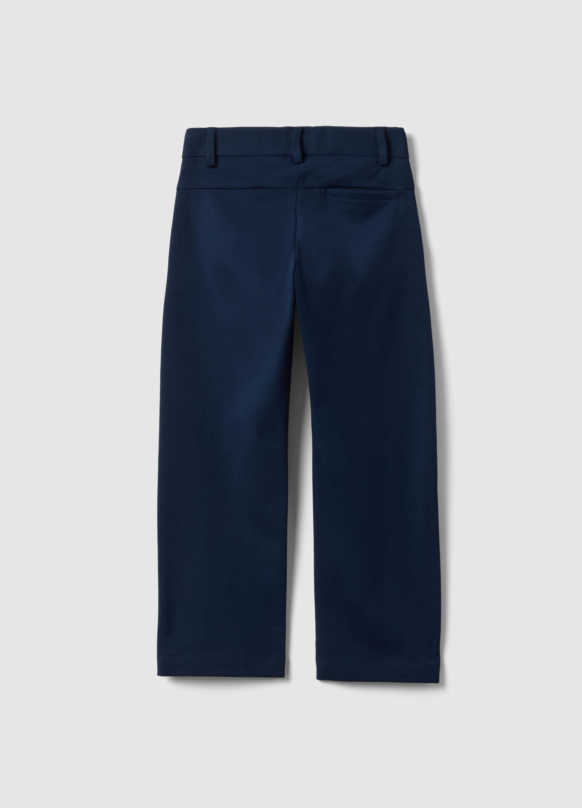 Blue stretch cotton chino trousers for kids regular fit