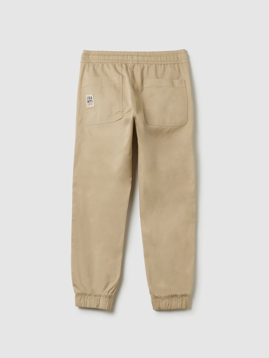 Canvas chino joggers with drawstring_4