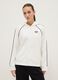 White Hooded Zip Cotton Blend Relaxed Fit Sweatshirt_2