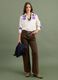 White pure cotton oversized shirt with purple embroidery_1