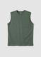 Green crew-neck pure cotton vest, relaxed fit_4