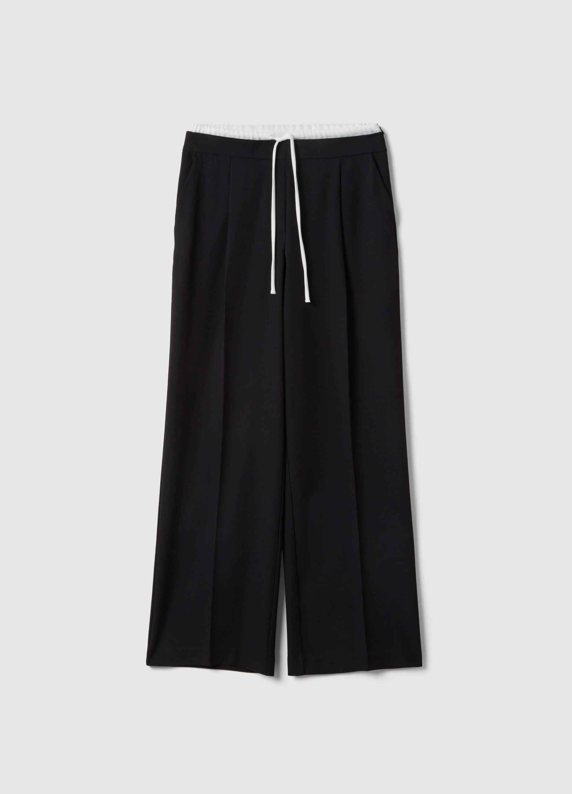 Black regular fit jogger trousers with elastic waist