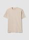 Beige organic cotton jersey T-shirt, regular fit_0