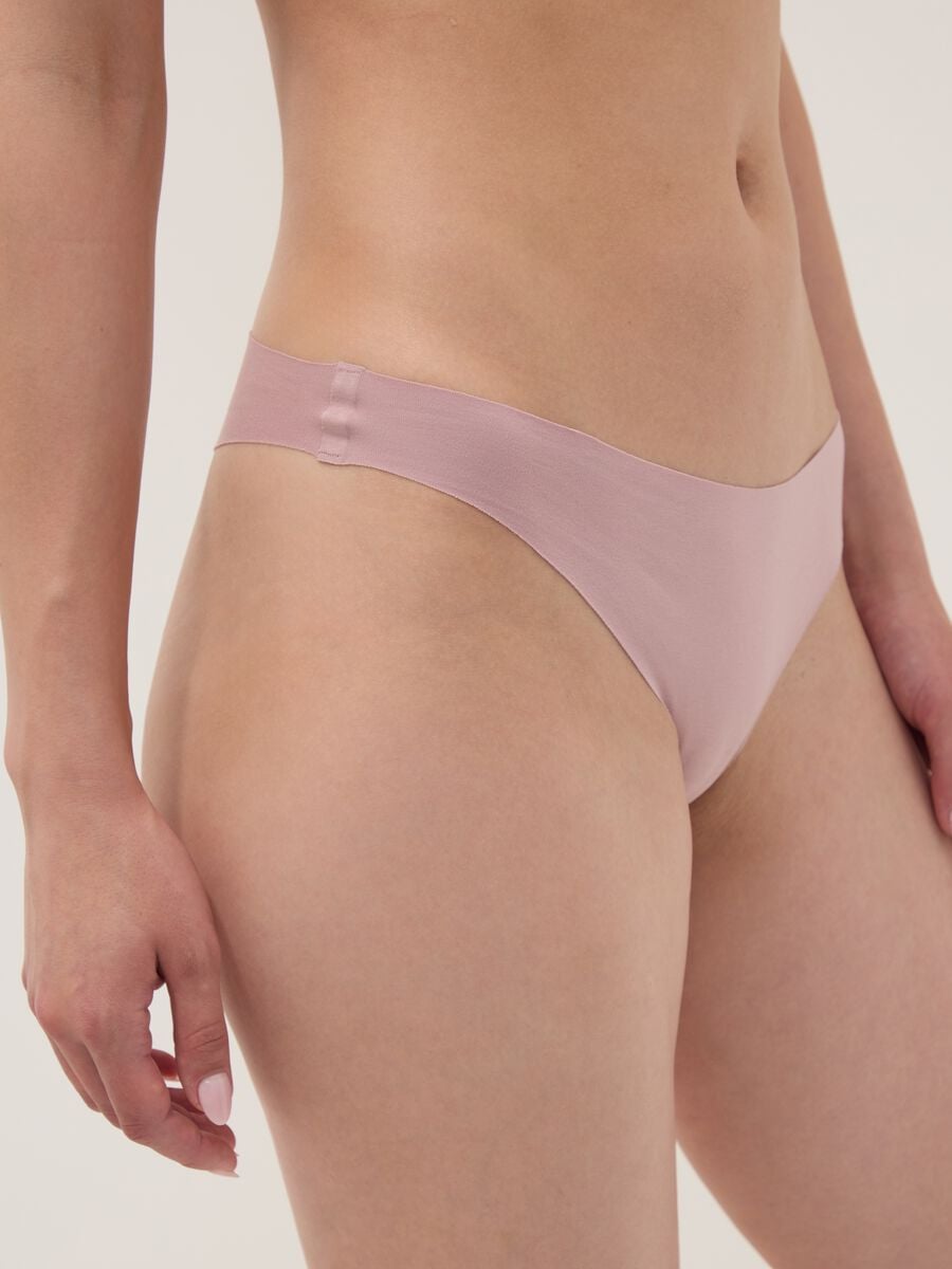 Pink organic stretch cotton Brazilian briefs_3