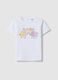 Regular fit pure cotton white t-shirt for girls with prints_0