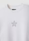 White oversized pure cotton sweatshirt with stars for girls_2