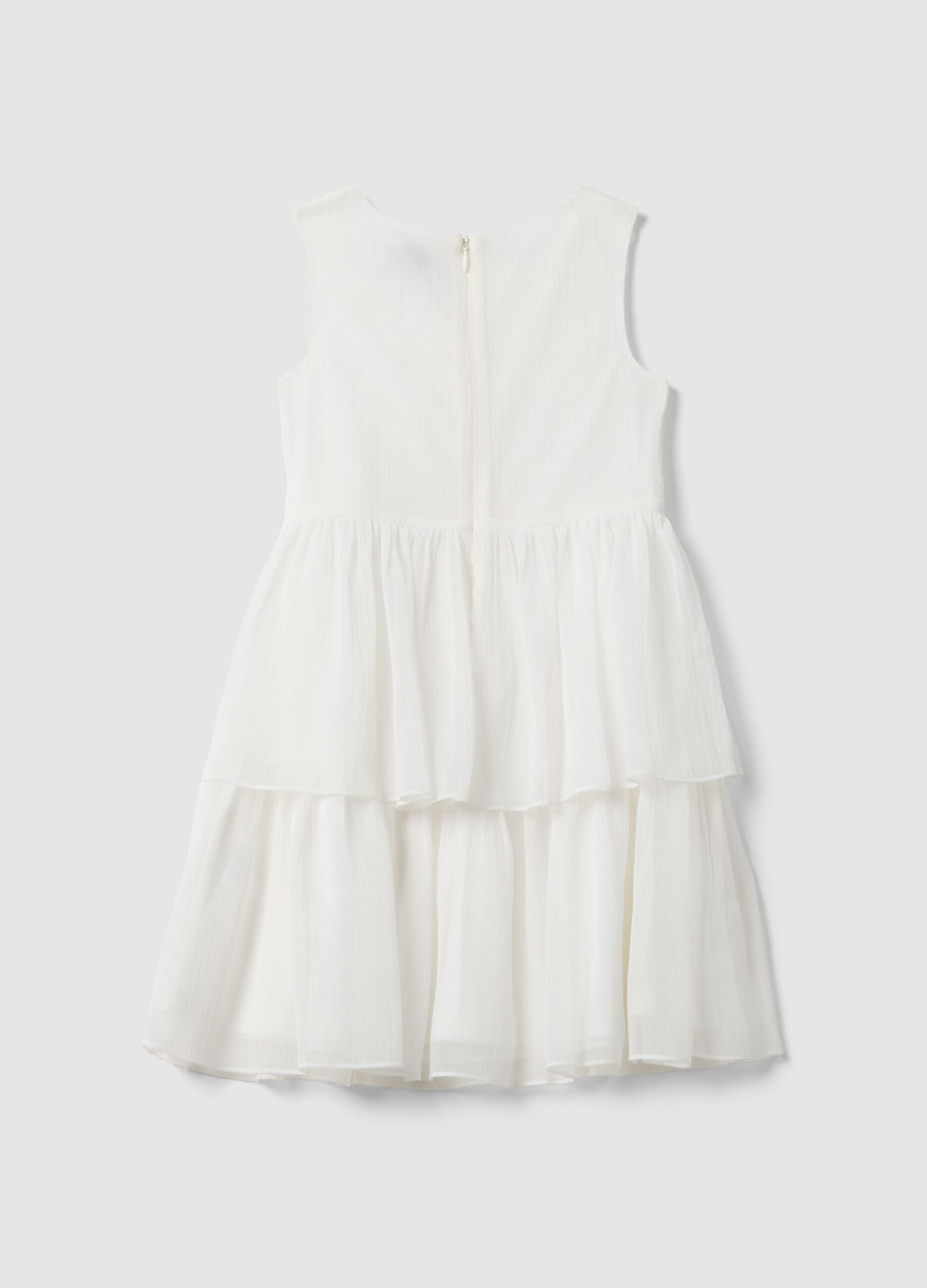 White pure cotton dress regular fit for girls