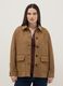 Brown regular fit jacket with collar and buttons_1
