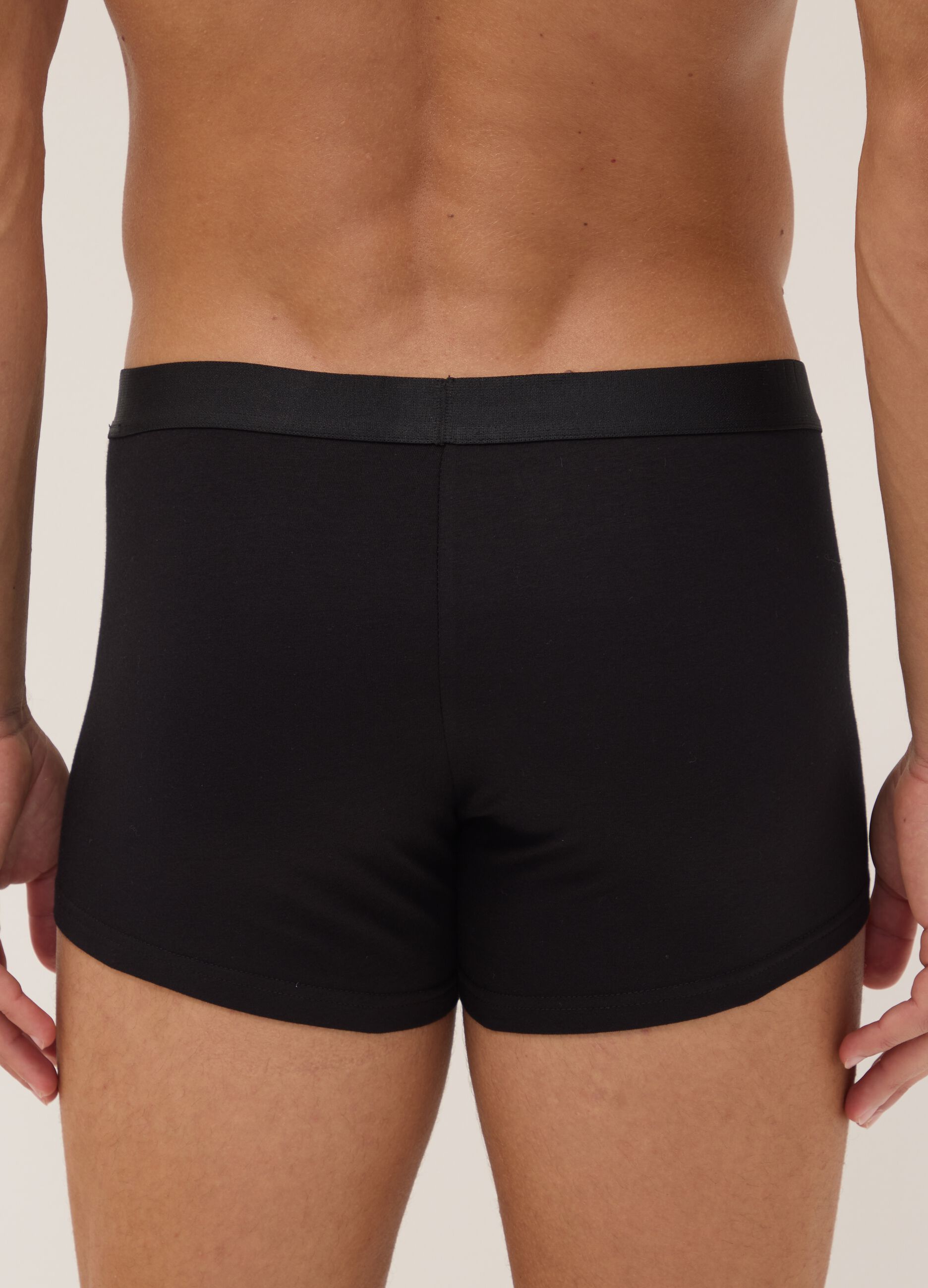 Five-pack of black stretch organic cotton boxers