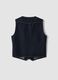 Blue pure cotton denim waistcoat with buttons, regular fit_6