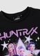 Girls' regular fit black pure cotton T-shirt with print_2