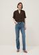 Brown regular-fit shirt with gathered collar_1