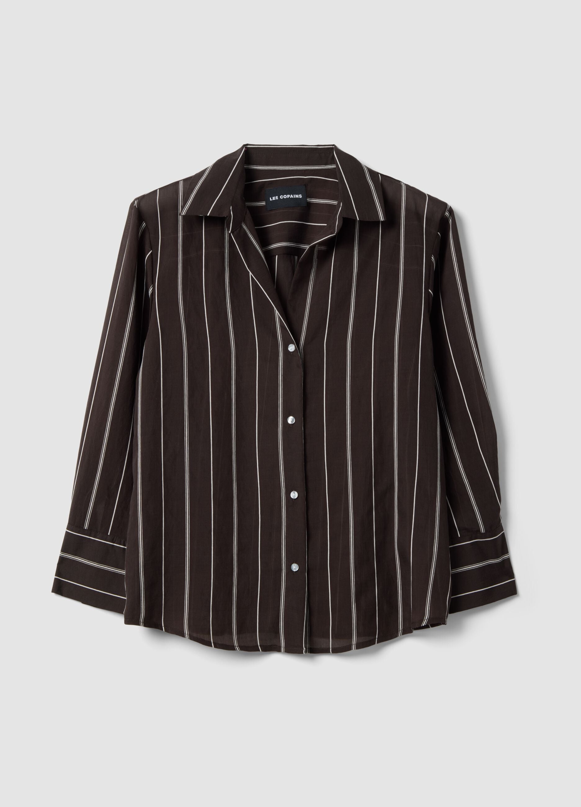 Multicolour striped lyocell blend shirt in regular fit