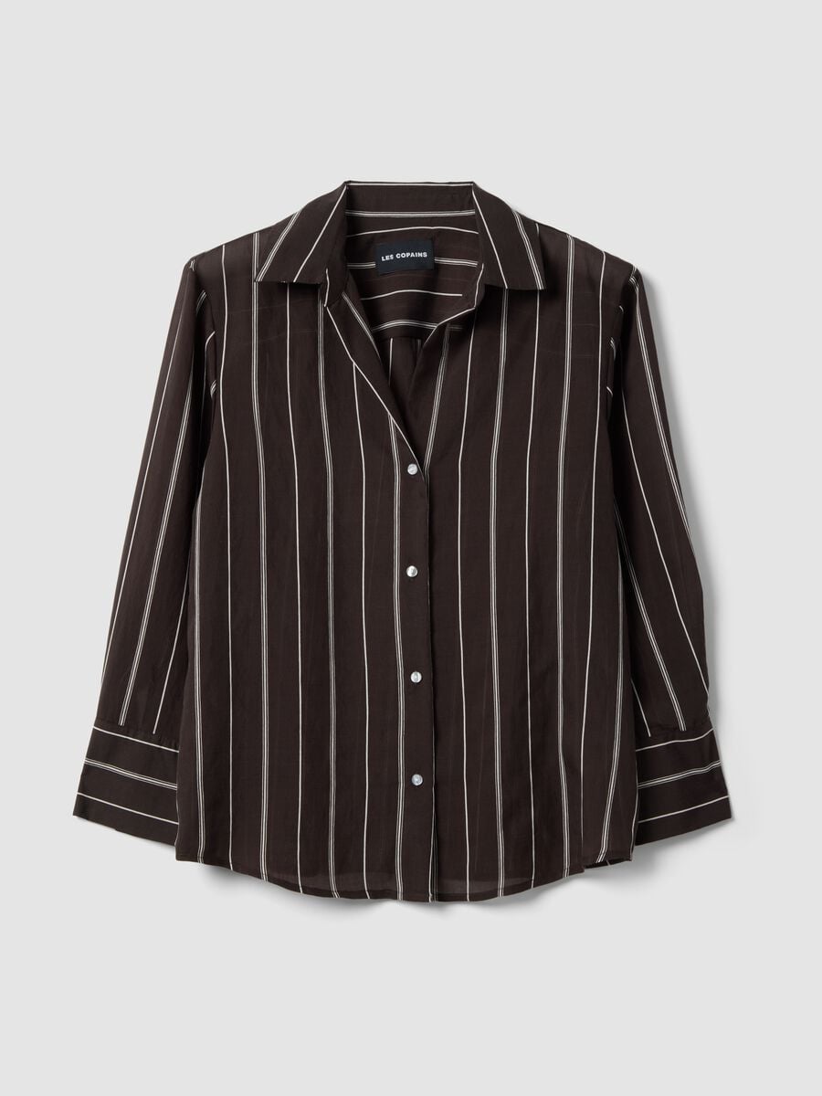 Multicolour striped lyocell blend shirt in regular fit_4