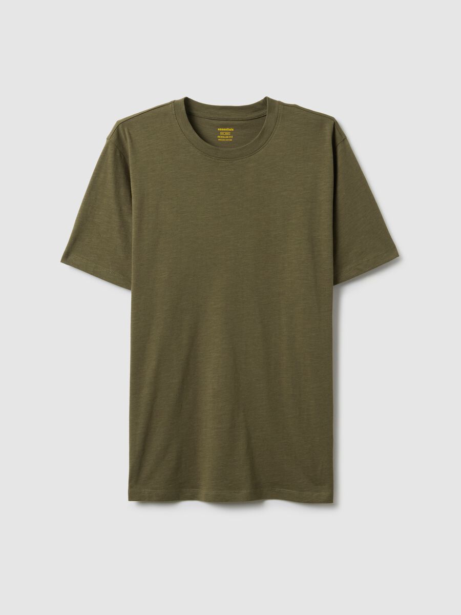 Regular fit green pure cotton t-shirt_4