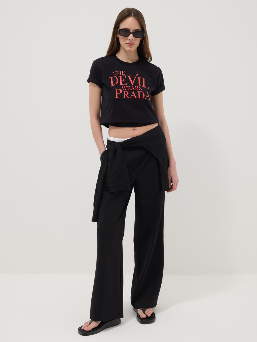 Black pure cotton regular fit T-shirt with print_2