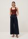 Brown viscose blend fitted tank top_1