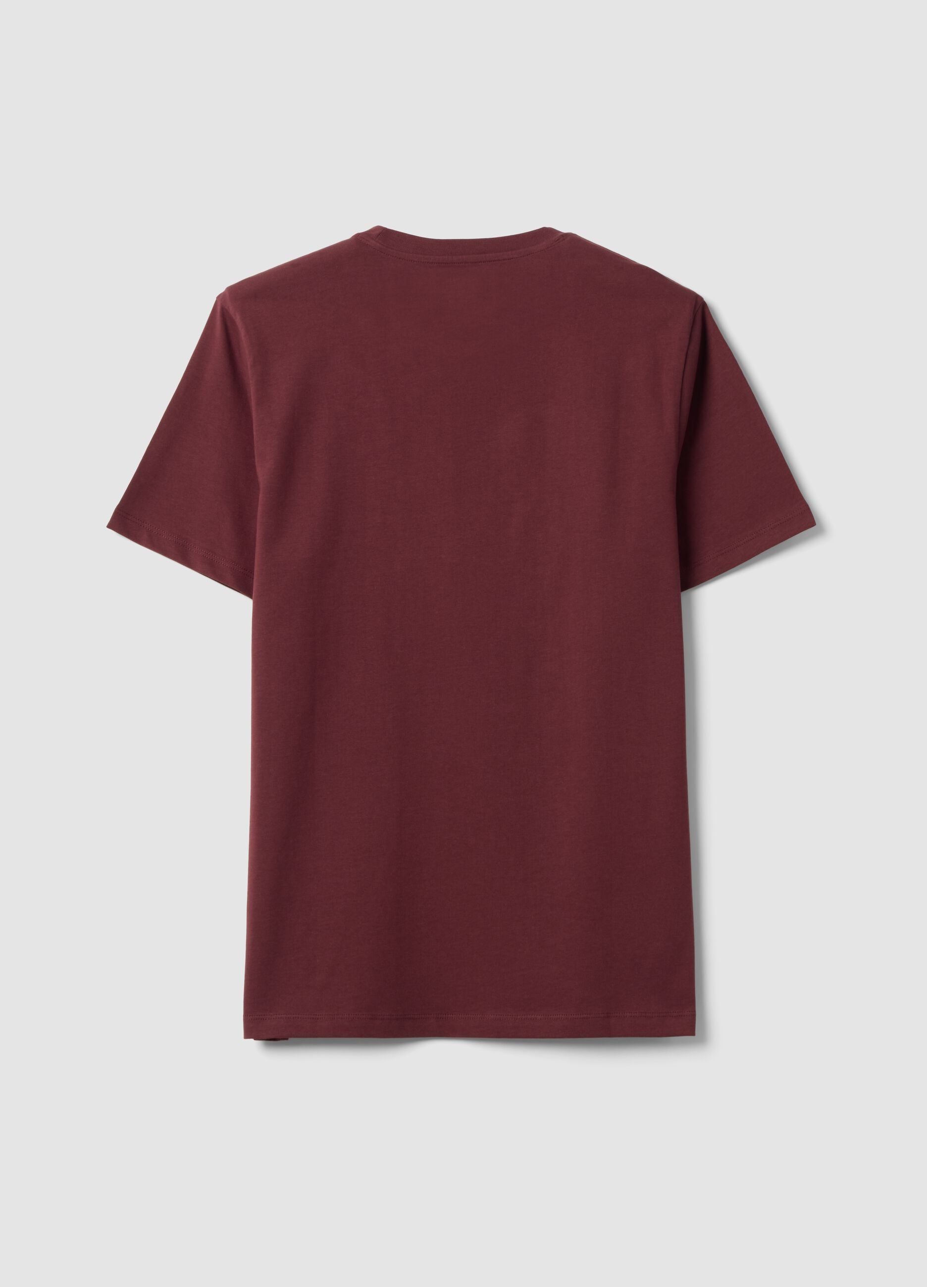 Red pure organic cotton jersey T-shirt, regular fit